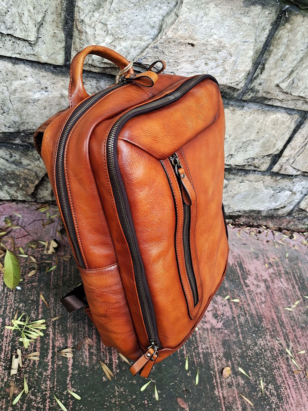 Balo Da Bò VEG Patina Nhập Khẩu RETRO Chứa Laptop Đa Chức Năng BPL172