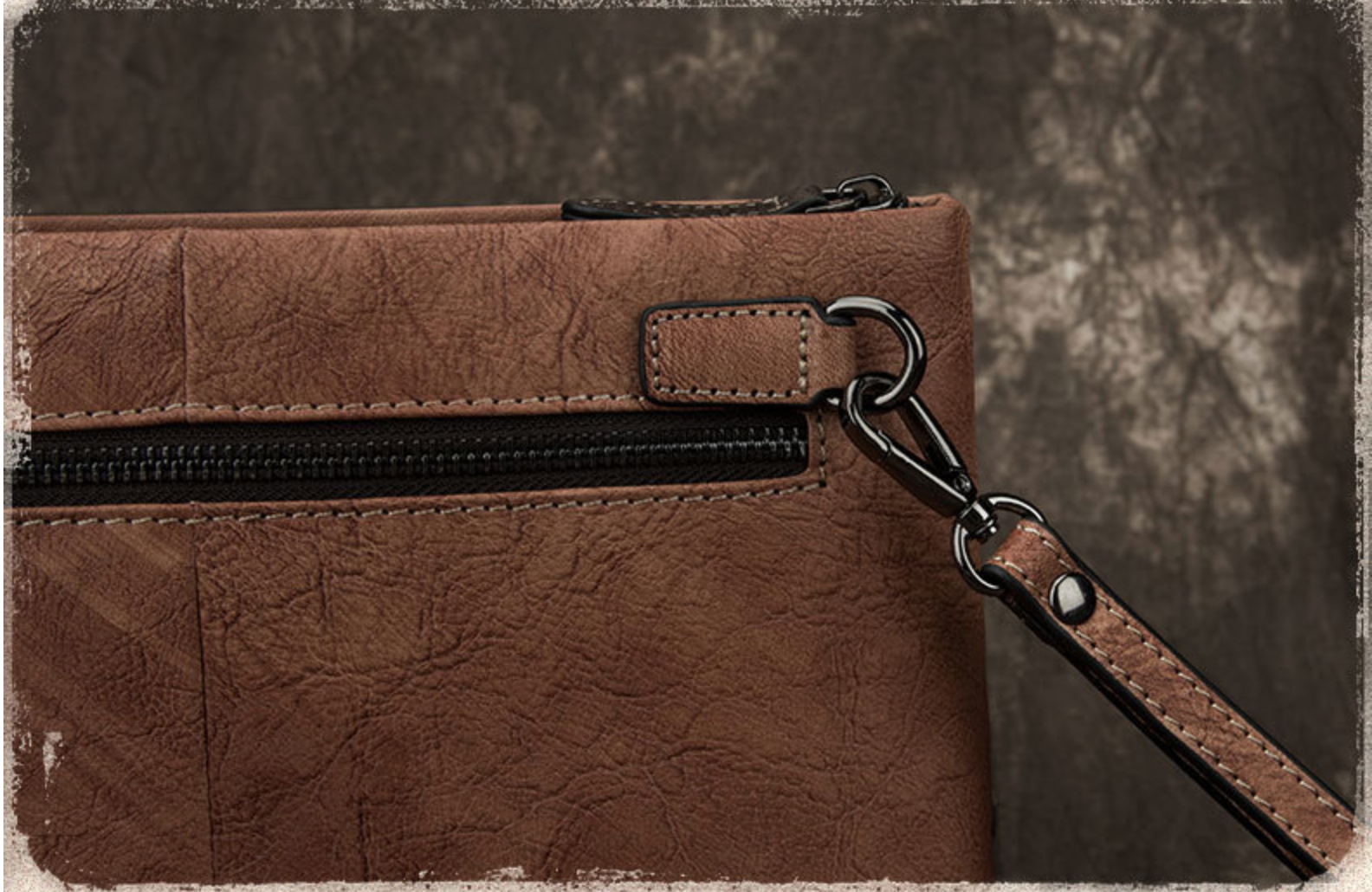 Ví Cầm Tay CLUTCH Nam Da Bò VEG Patina Nhập Khẩu CLH154