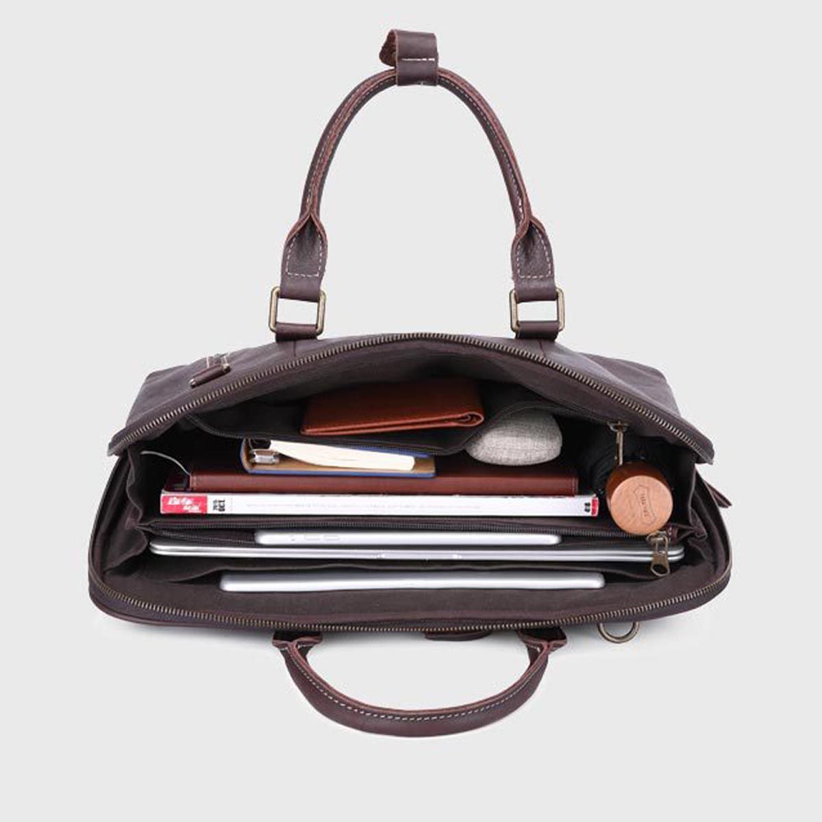 Cặp Doanh Nhân Da Bò Thật  Đựng Laptop & Hồ Sơ SBM270