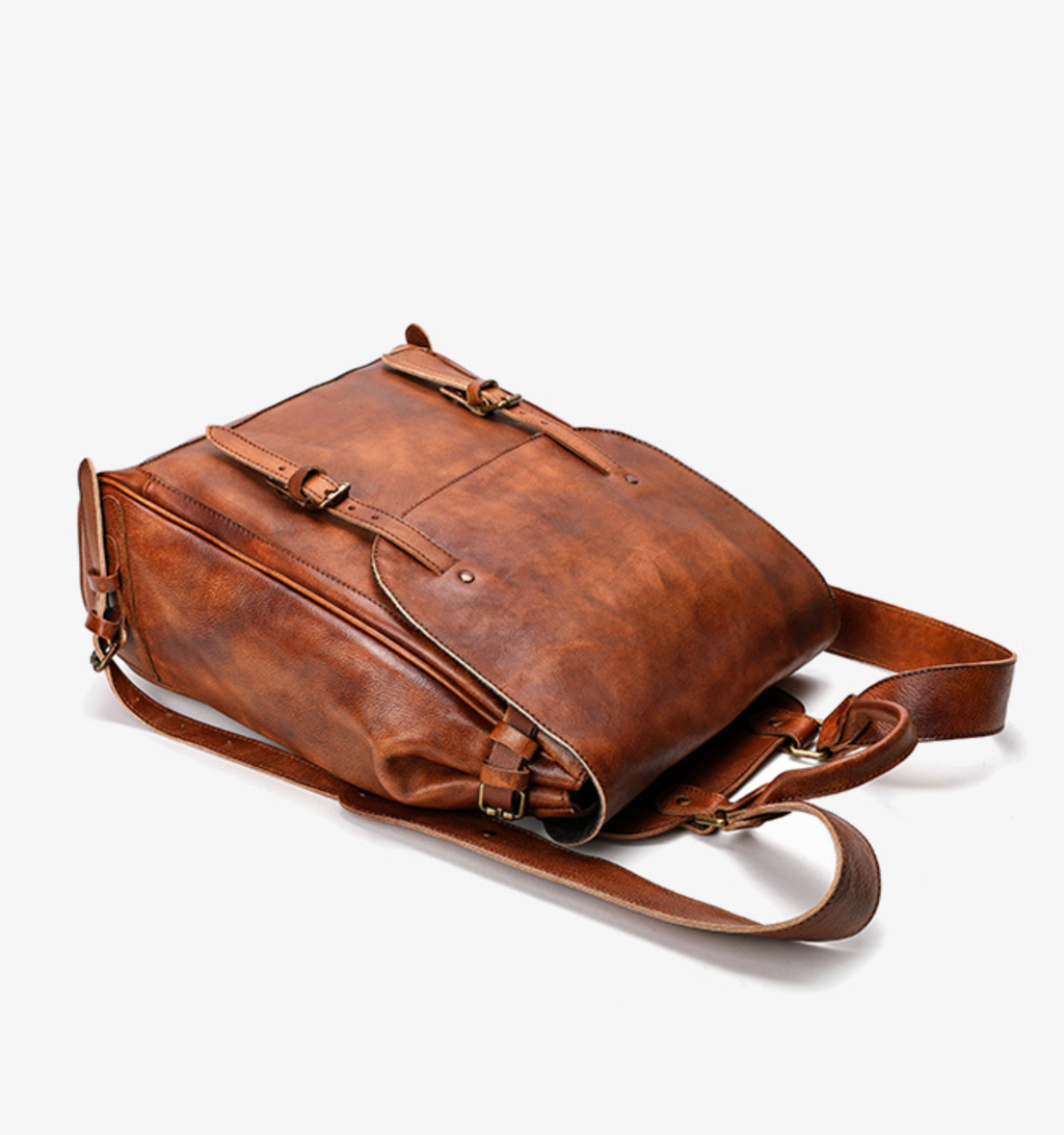 Balo Da Bò VEG Patina Đựng Laptop & Du Lịch Đa Chức Năng BPL359