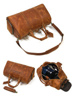 Túi Du Lịch Đa Năng Da Bò Sáp Nhập Khẩu Có Ngăn Chứa Giầy TBL306