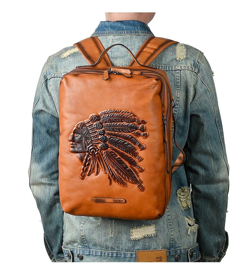 Balo Da Bò VEG Patina Italy Handmade Cao Cấp Đa Chức Năng BPL380