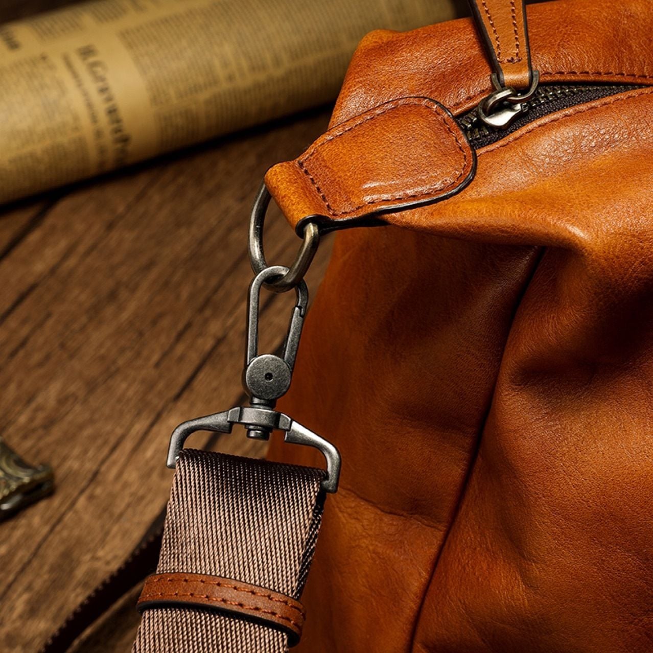 Túi Du Lịch Cá Nhân Da Bò VEG Patina Italy Nhập Khẩu TBL250