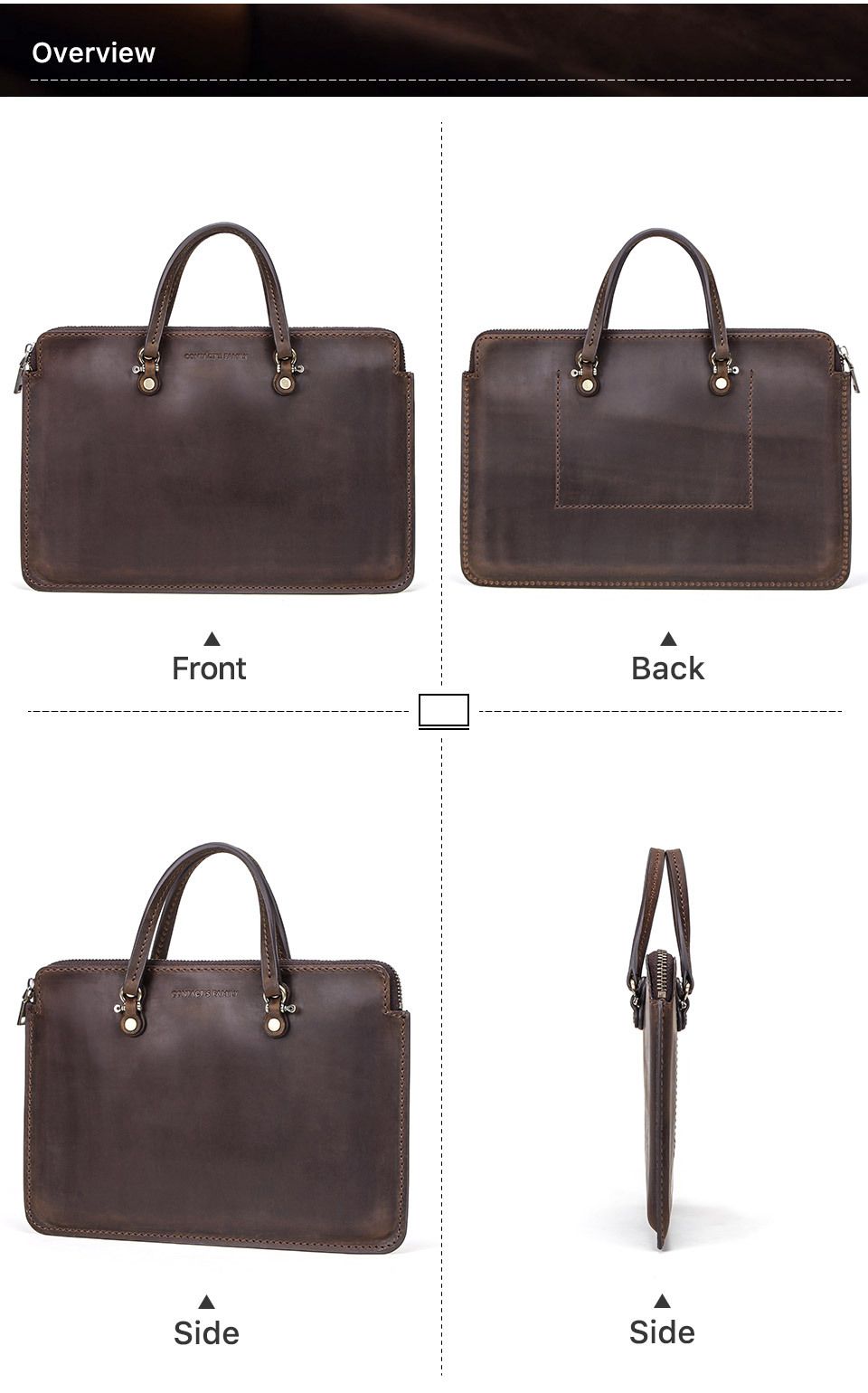 Cặp Da Doanh Nhân Da Bò Sáp Nhập Khẩu Xách Tay Đựng Laptop & Hồ Sơ Classic Edition SBM232