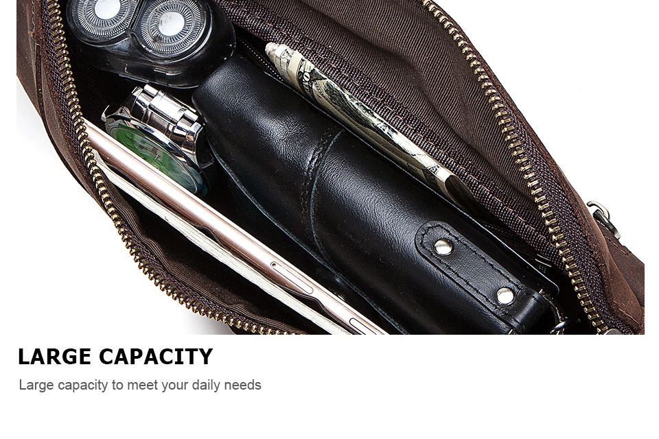 Túi Da Bò Thật Đeo Chéo Ngực Và Thắt Lưng Nhỏ Gọn SBM211