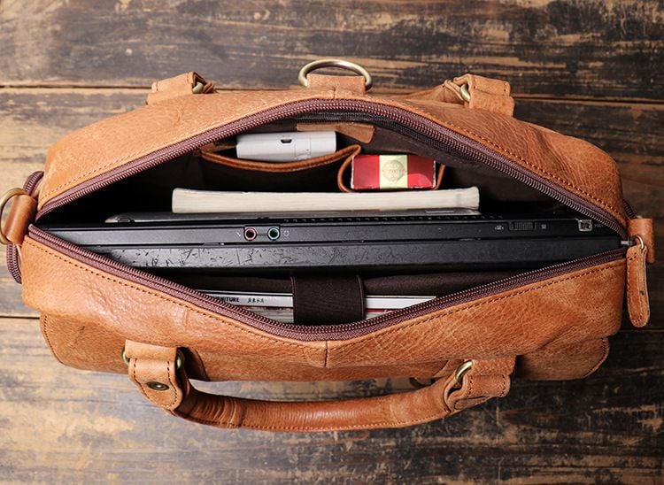 Cặp Da Bò VEG Đeo Chéo & Xách Tay Đựng Laptop Bussiness Men SBM214