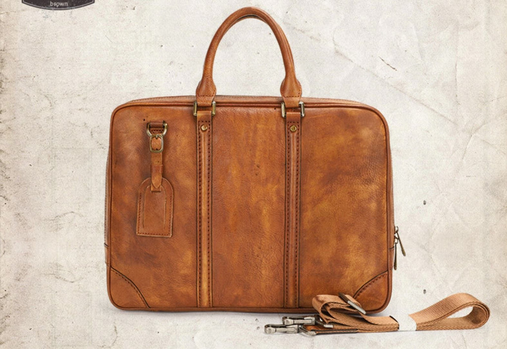 Cặp Xách Tay Da Bò VEG Italy Nhập Khẩu Đựng Laptop Bussiness Men SBM191