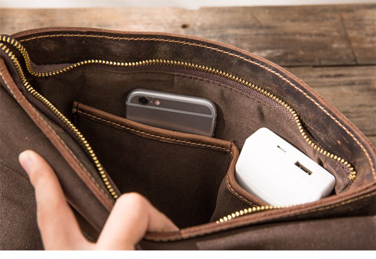 Túi Da Bò Sáp Đeo Chéo Chứa Ipad Classic SBM195