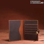 Ví Da Bò Sáp Đựng PASSPORT & CARD Đa Năng Gấp Cúc Bấm Classic Edition W108