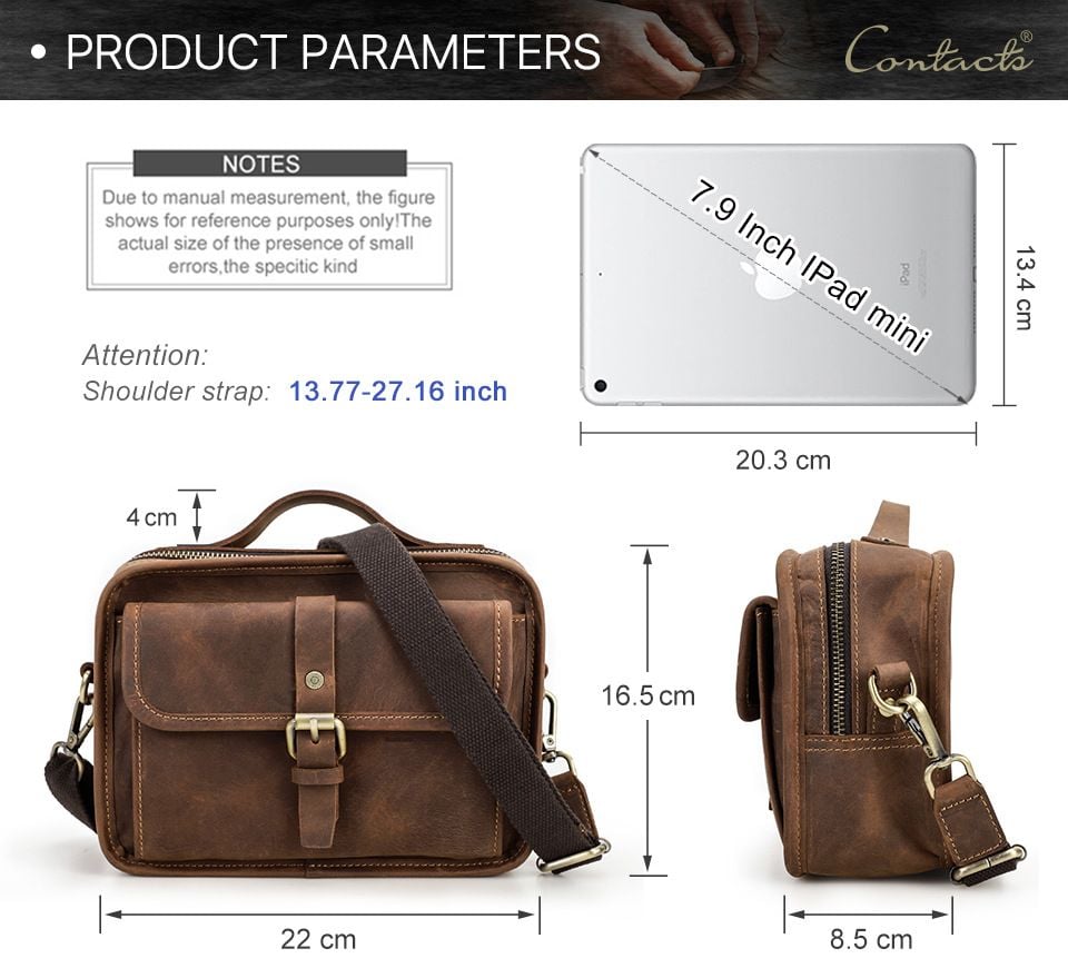 Túi Đeo Chéo Da Bò Sáp Đựng iPad RETRO SBM365