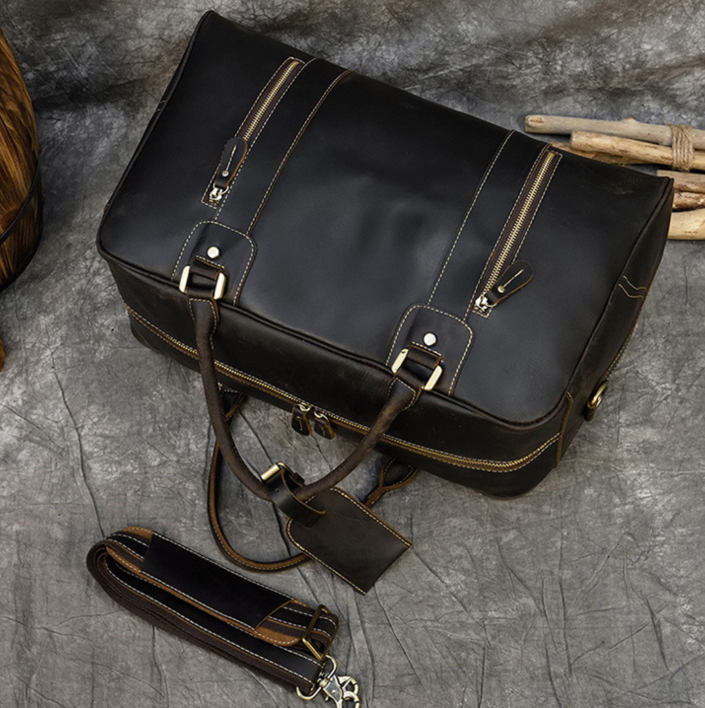 Túi Du Lịch Da Bò Sáp Italy Nhập Khẩu Cao Cấp TBL349