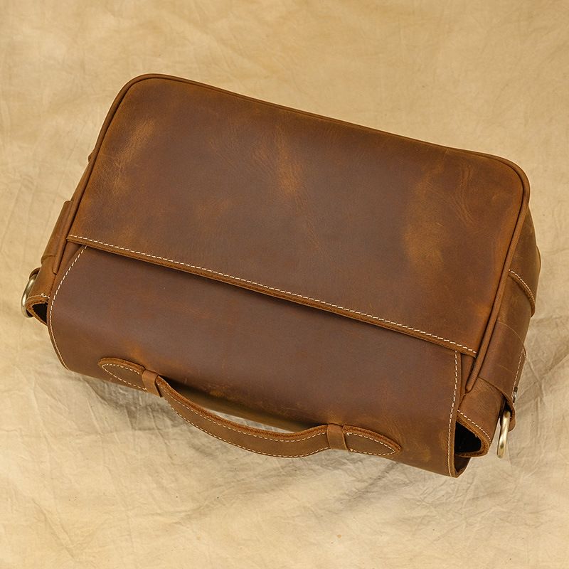 Túi Hộp Da Bò Sáp Italy đựng máy ảnh Đeo Chéo & Xách Tay Cổ Điển SBM353