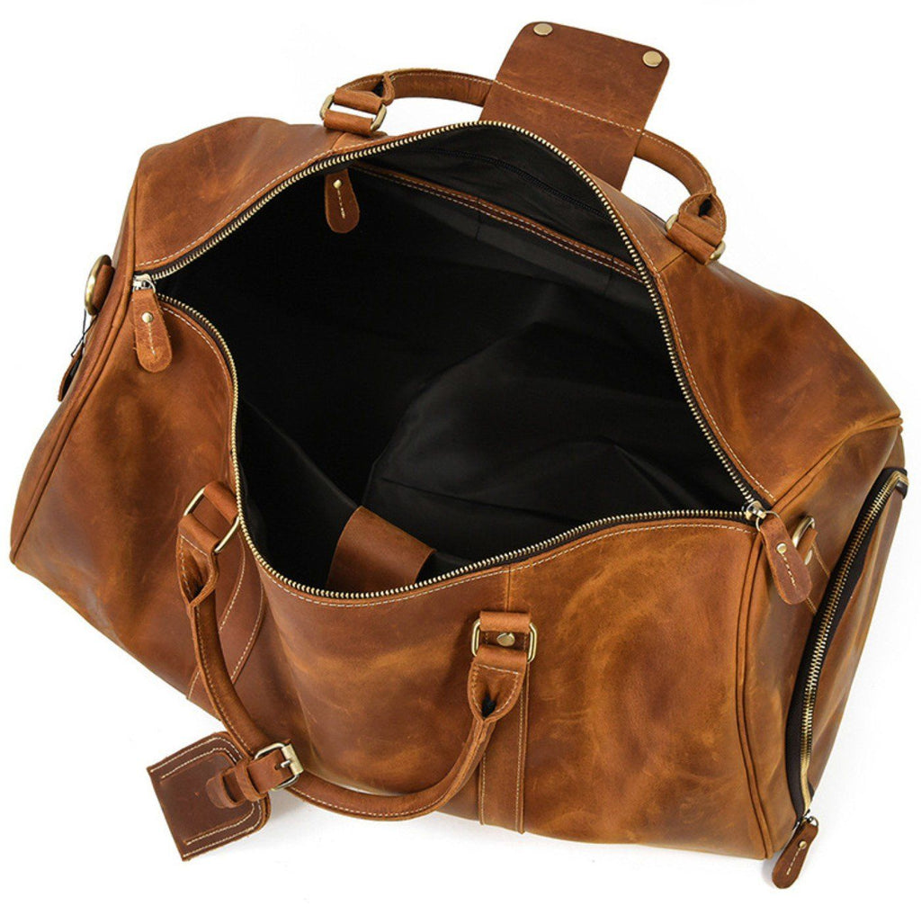 Túi Du Lịch Đa Năng Da Bò Sáp Nhập Khẩu Có Ngăn Chứa Giầy TBL306