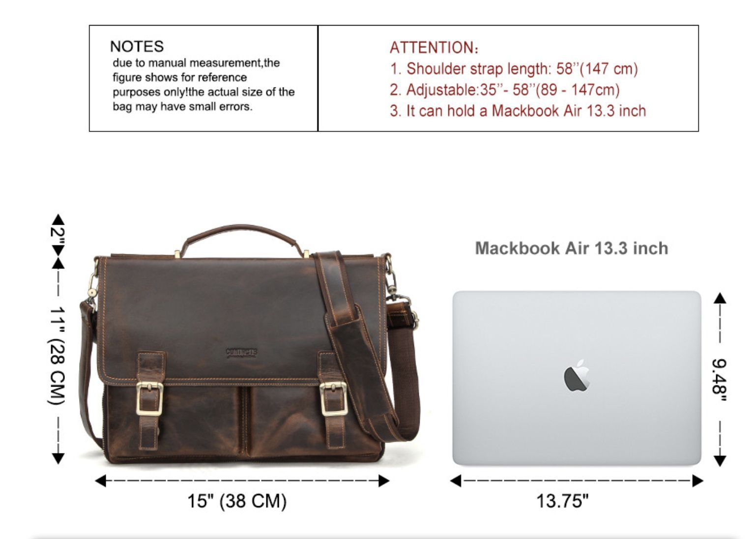 Cặp Doanh Nhân Công Sở Da Bò Sáp Nhập Khẩu Đeo Chéo Đựng Laptop VINTAGE SBM288