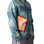 Ví Cầm Tay CLUTCH Nam Da Bò VEG Patina Ý Nhập Khẩu Cao Cấp CLH249