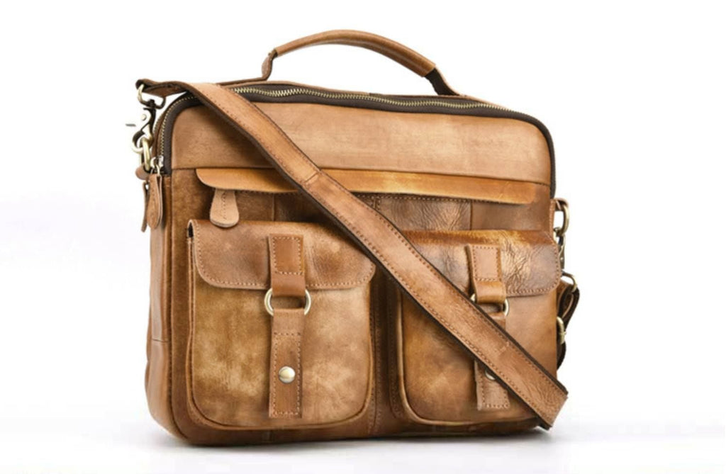 Cặp Da Bò VEG Italy Nhập Khẩu Đựng Laptop Phong Cách Cổ Điển SBM196