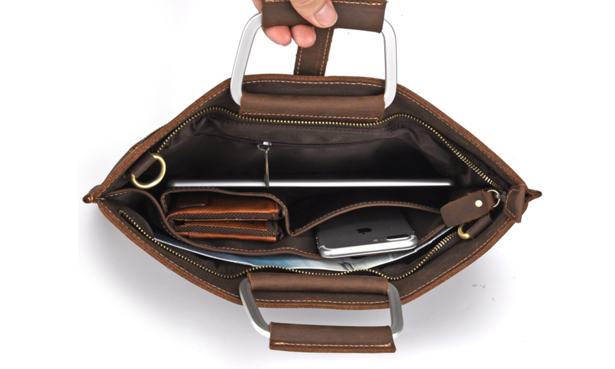 Túi RETRO nam da bò sáp đeo vai & xách tay đựng iPad cho dân kinh doanh SBM156