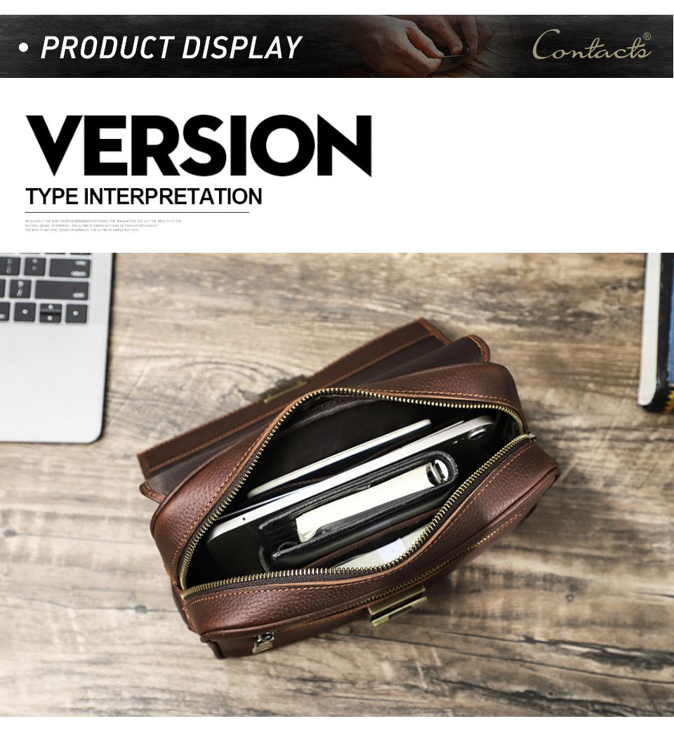 Ví Cầm Tay CLUTCH Khóa Số Da Bò Cao Cấp CONTACTS CLH371