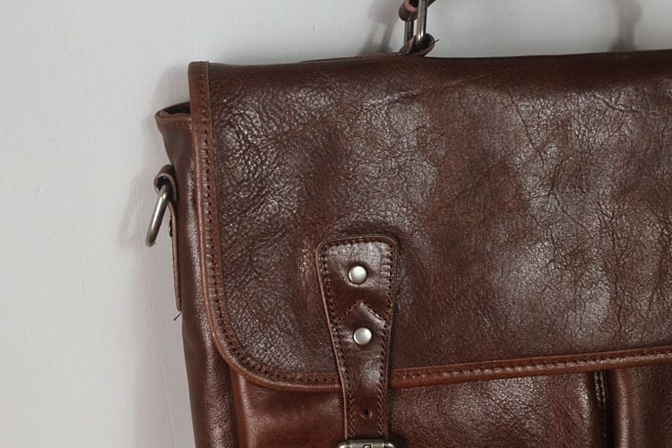 Cặp Da Bò VEG Patina Italy Cao Cấp Xách Tay Đựng Laptop & Hồ Sơ Bussiness SBM356