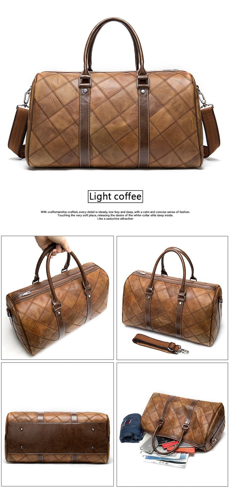 Túi Du Lịch Da Bò Thật Nhập Khẩu TBL264