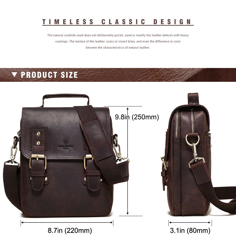 Túi Da Bò Italy Nhập Khẩu Đeo Chéo Đựng iPad - Classic SBM239