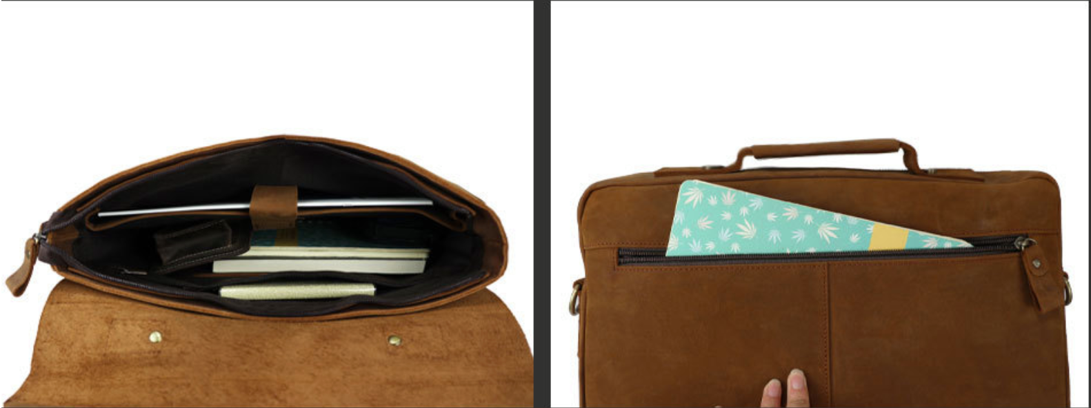 Cặp Xách Tay Da Bò Thật Đựng Laptop Bussiness Men SBM241