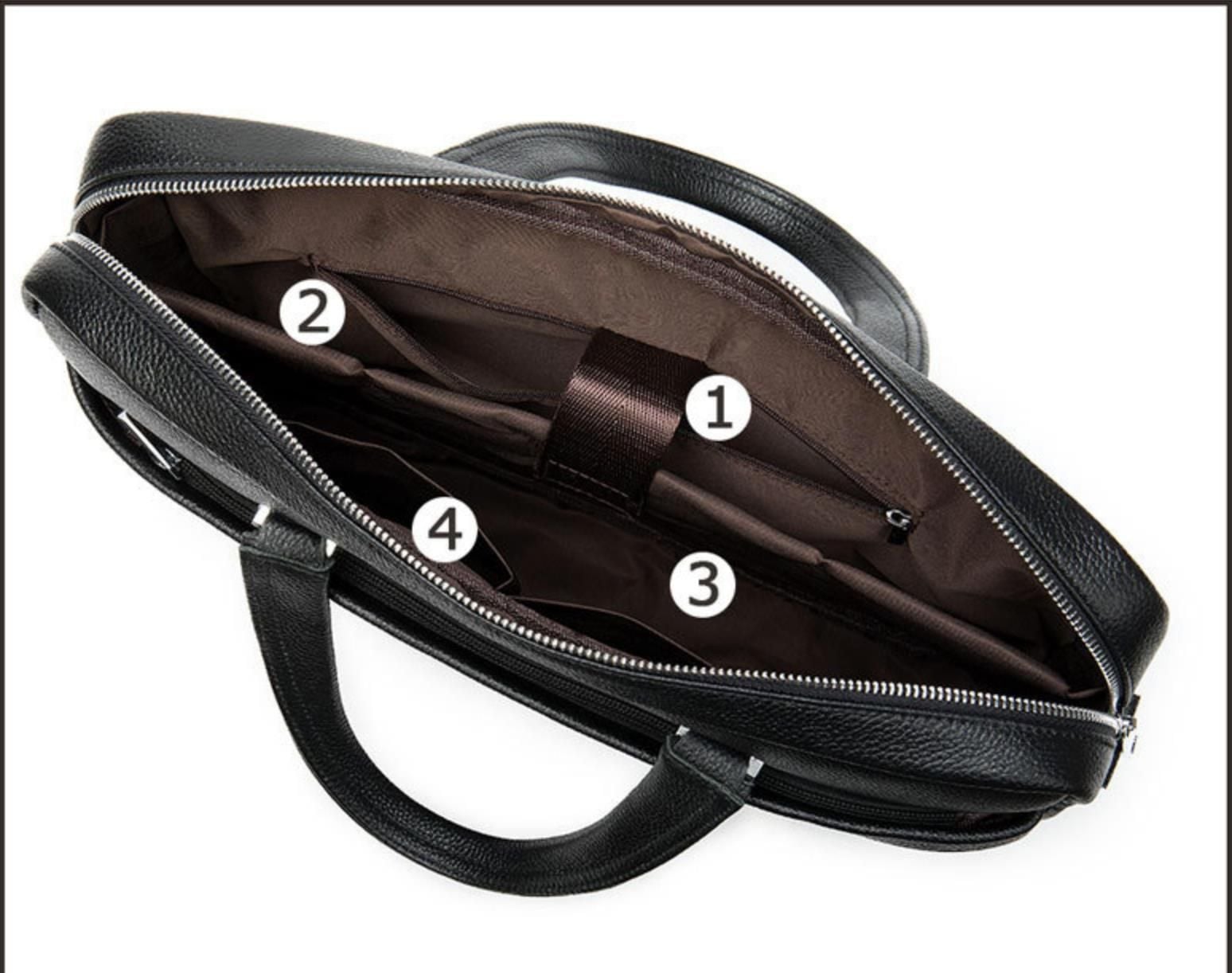 Cặp Xách Tay & Đeo chéo Da Bò Thật Đựng Laptop Bussiness Men SBM234