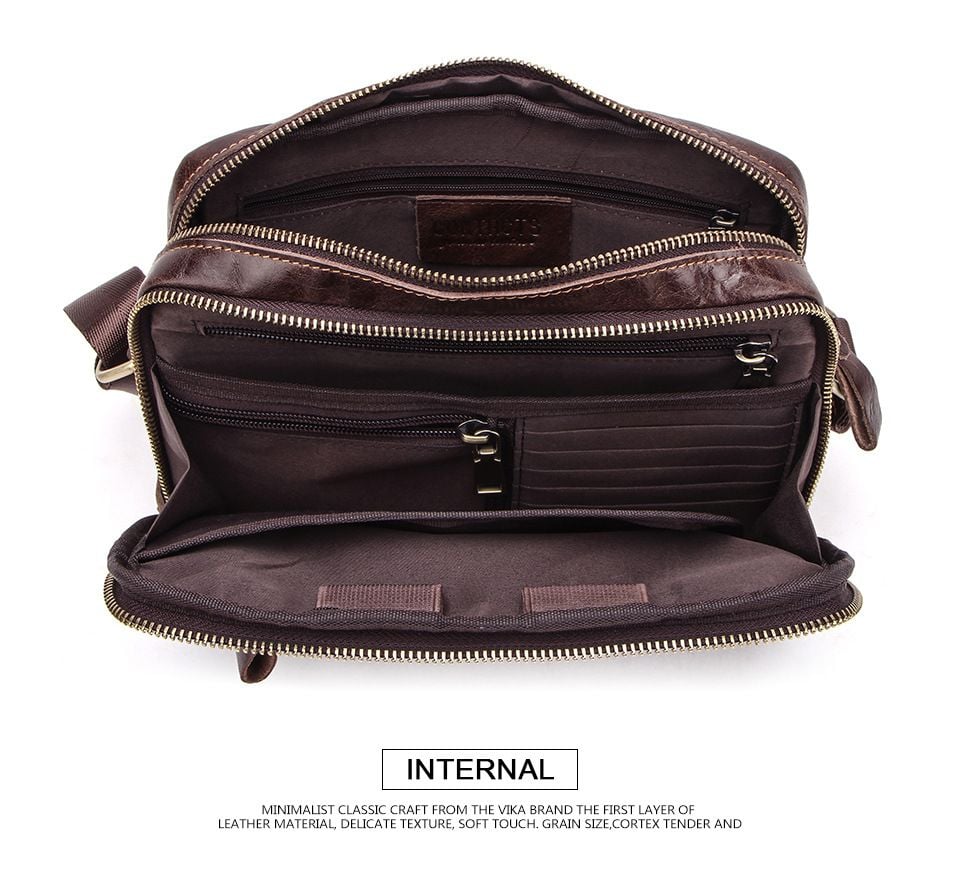 Túi Messenger Da Bò PULL UP Nhập Khẩu Đeo Chéo Đựng iPad - Classic SBM233