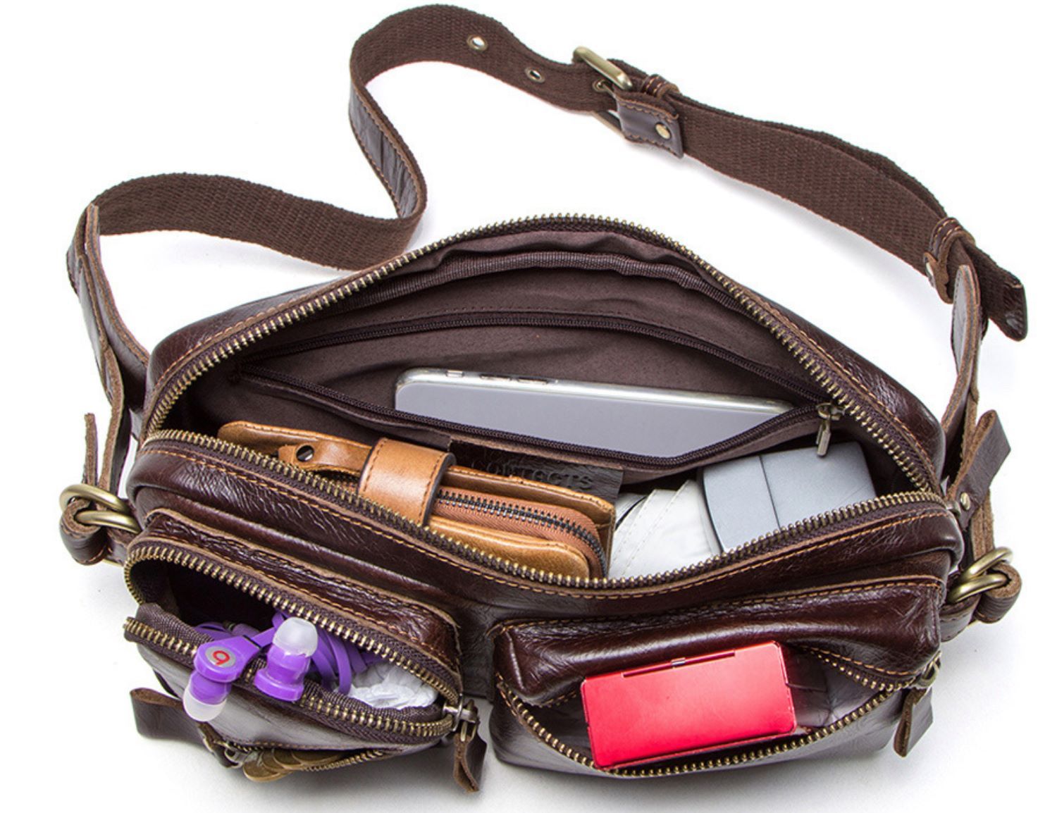 Túi Da Bò Nhập Khẩu Đeo Chéo Ngực Và Thắt Lưng SBM222