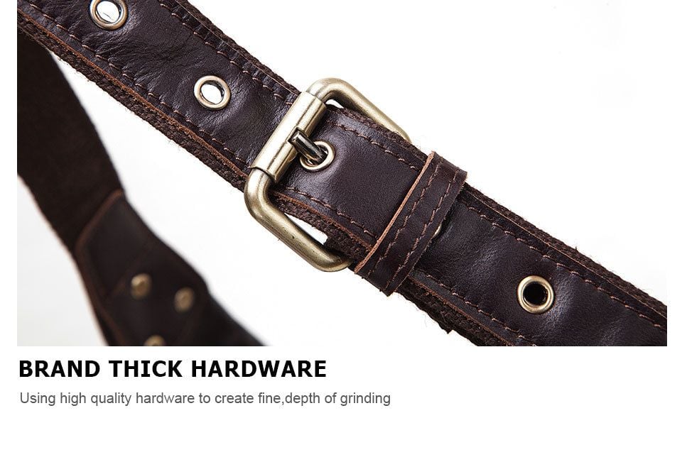 Túi Da Bò Thật Mini Đeo Chéo Ngực Và Thắt Lưng SBM213