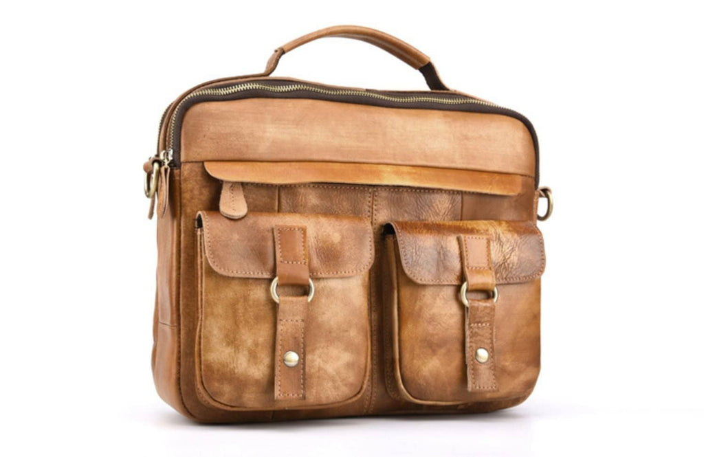 Cặp Da Bò VEG Italy Nhập Khẩu Đựng Laptop Phong Cách Cổ Điển SBM196