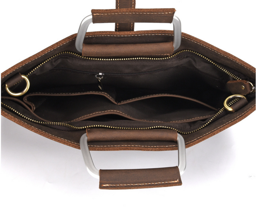 Túi RETRO nam da bò sáp đeo vai & xách tay đựng iPad cho dân kinh doanh SBM156