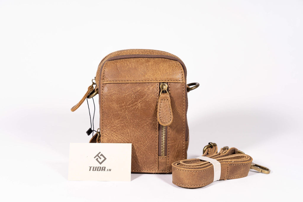 Túi da bò thật Berry & Ken RETRO mini nhỏ gọn Classic edition SBM103