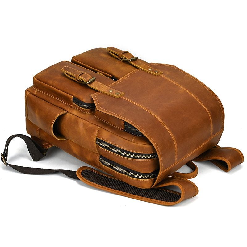 Balo Da Bò Sáp RETRO Chứa Laptop Đa Chức Năng BPL307