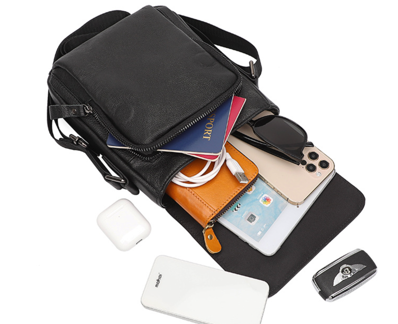 Túi Da Bò Thật Đeo Chéo Đựng IPad Mini SBM318