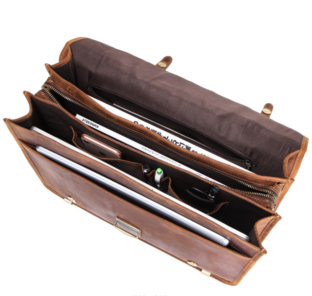 Cặp Da Công Sở Da Bò Sáp Italy Cao Cấp Đựng Laptop RETRO SBM324