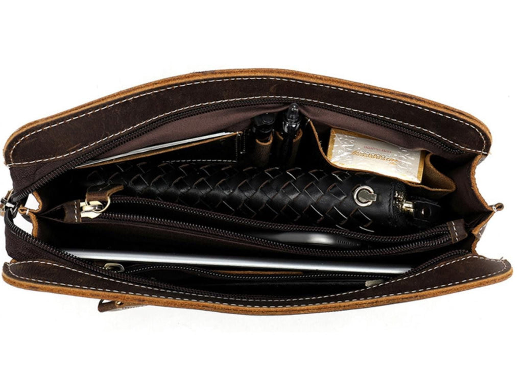 Ví Cầm Tay CLUTCH Nam Da Bò Sáp Nhập Khẩu CLH269