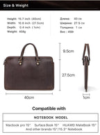 Cặp Da Doanh Nhân Da Bò Sáp Nhập Khẩu Xách Tay Đựng Laptop & Hồ Sơ Classic Edition SBM232