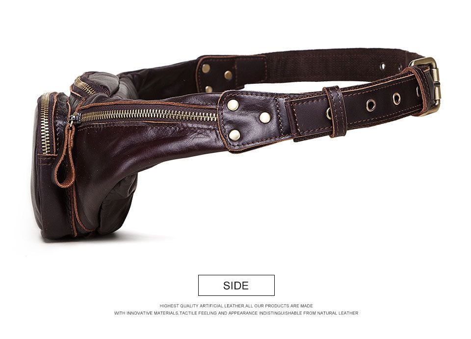 Túi Da Bò Thật Mini Đeo Chéo Ngực Và Thắt Lưng SBM213