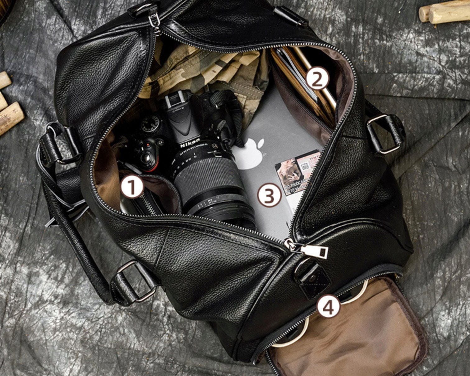 Túi Du Lịch Đa Năng Da Bò Thật Nhập Khẩu Có Ngăn Chứa Giầy TBL192