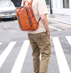 Balo Da Bò VEG Patina Nhập Khẩu RETRO Chứa Laptop Đa Chức Năng BPL172