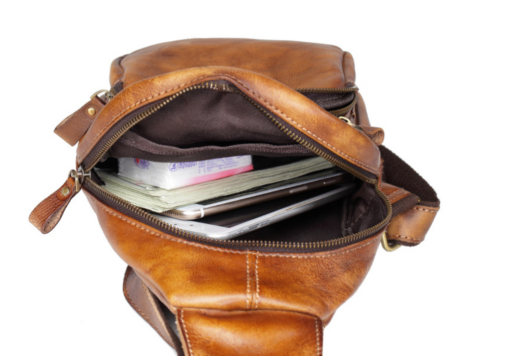 Túi da bò thật đeo chéo trước ngực SBM155