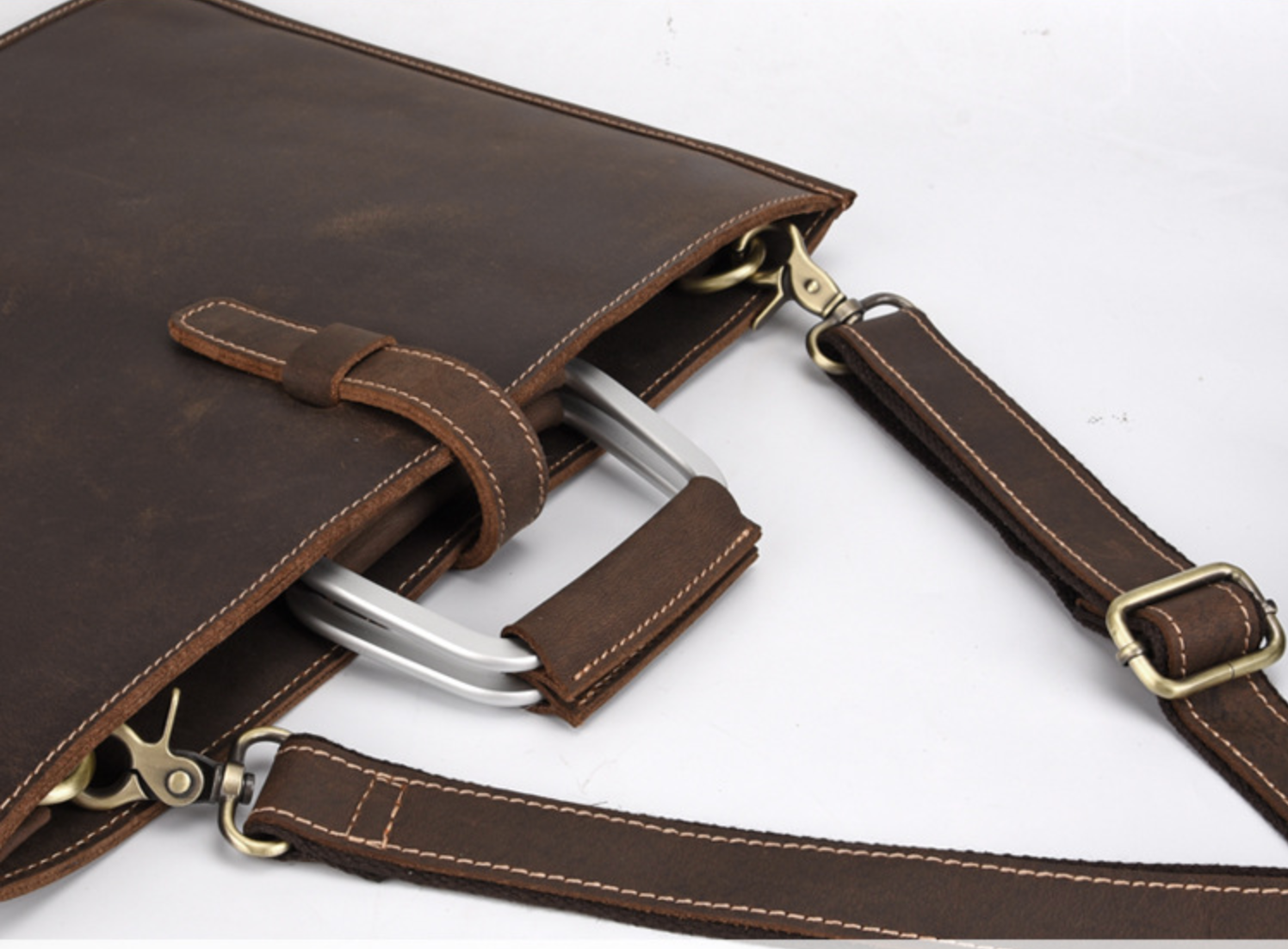 Túi RETRO nam da bò sáp đeo vai & xách tay đựng iPad cho dân kinh doanh SBM156