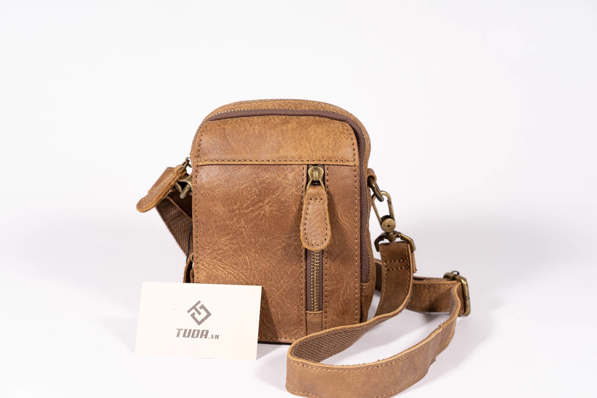 Túi da bò thật Berry & Ken RETRO mini nhỏ gọn Classic edition SBM103