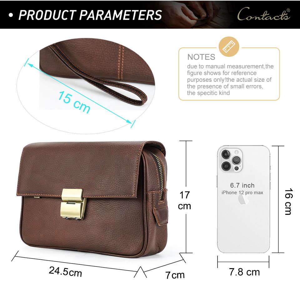 Ví Cầm Tay CLUTCH Khóa Số Da Bò Cao Cấp CONTACTS CLH371