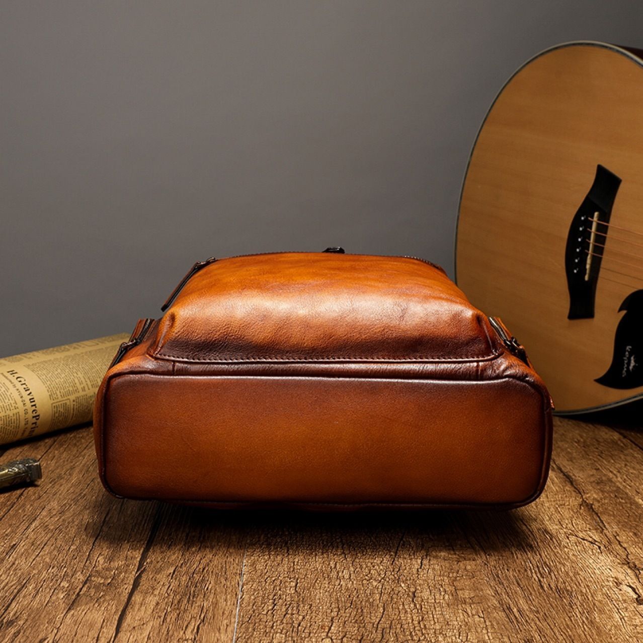 Balo Du Lịch Da Bò VEG Patina Ý Chứa Laptop Đa Chức Năng BPL315