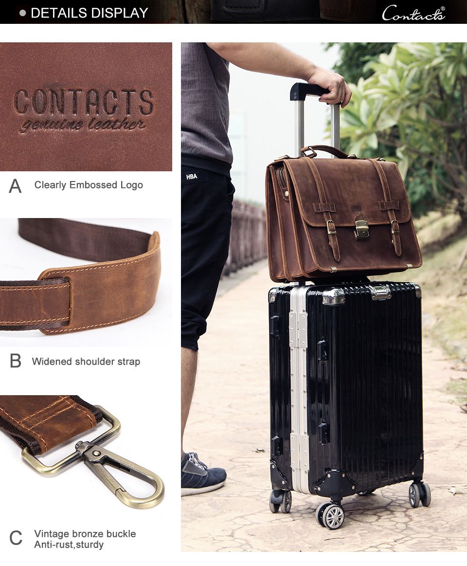 Cặp Da Công Sở Da Bò Sáp Italy Cao Cấp Đựng Laptop RETRO SBM324