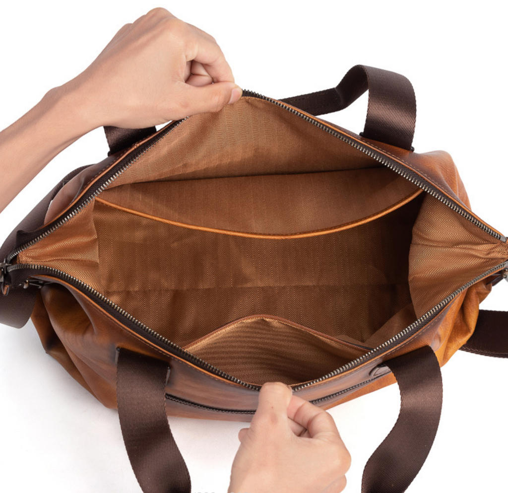 Túi Du Lịch Cá Nhân Da Bò VEG Patina Ý Nhập Khẩu TBL260