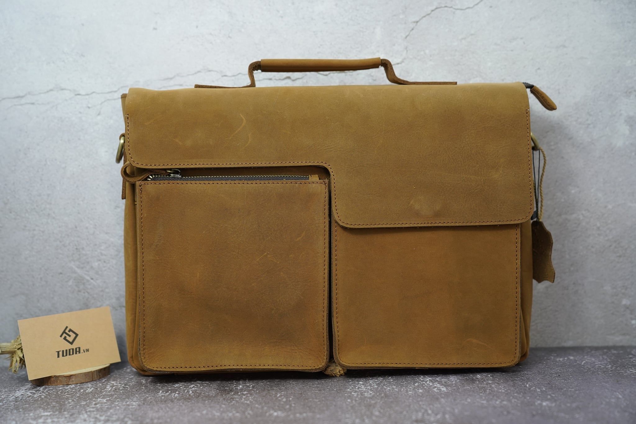 Cặp Xách Tay Da Bò Thật Đựng Laptop Bussiness Men SBM240