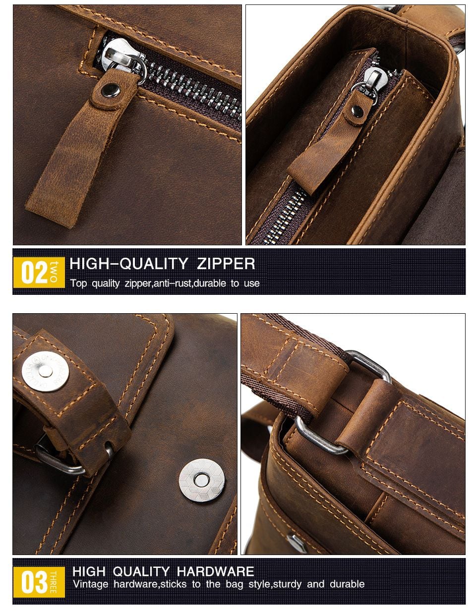 Cặp Da Bò Sáp Nhập Khẩu Đeo Chéo Đựng Laptop VINTAGE SBM230